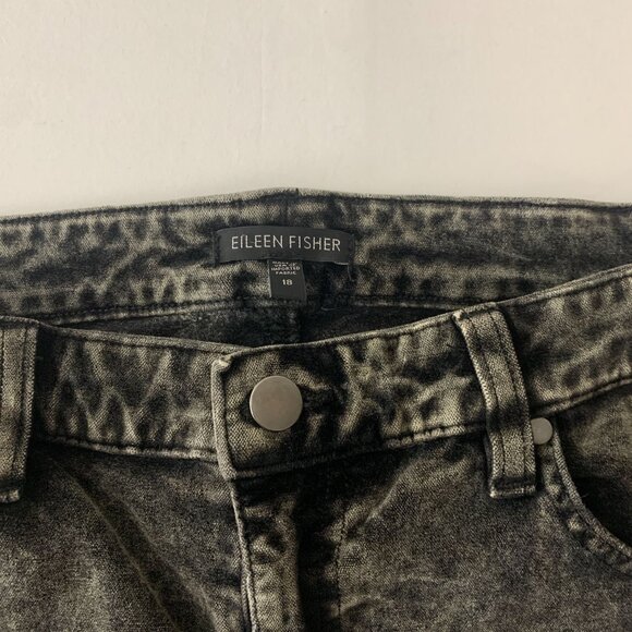 Eileen Fisher Women's Velvet Acid Wash Slim Fit Jeans Charcoal Black Size 18 - Picture 3 of 6